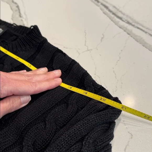KatieJNYC Girls Washed Cable Sweater Black Size M - Picture 8 of 10